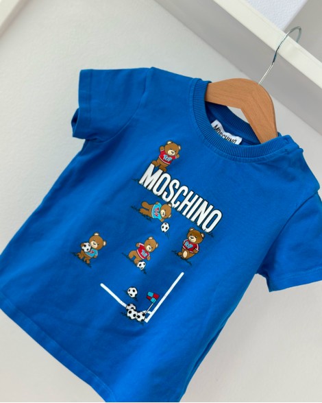 Triko dětské Moschino modré s medvídky